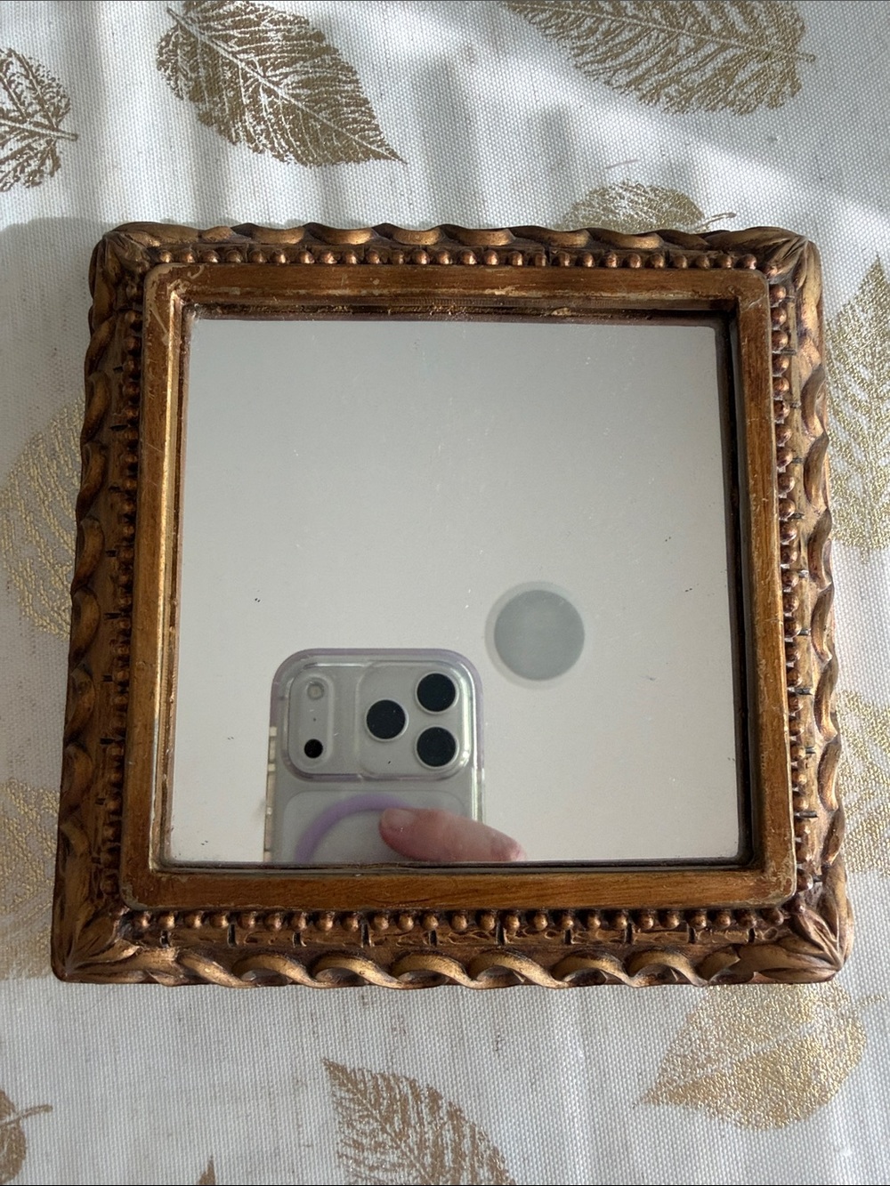 Decorative Square Wall Mirror in Antique Gold - Picture 9 of 9